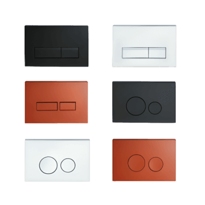 Pneumatic Flush Plates Coloured (Matt Black Silver Red)