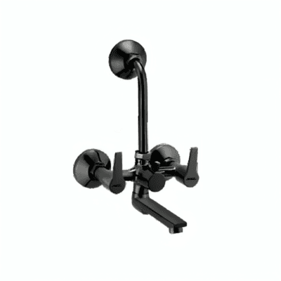Milano Black Collection - Wall Mixer Telephonic with L Bend