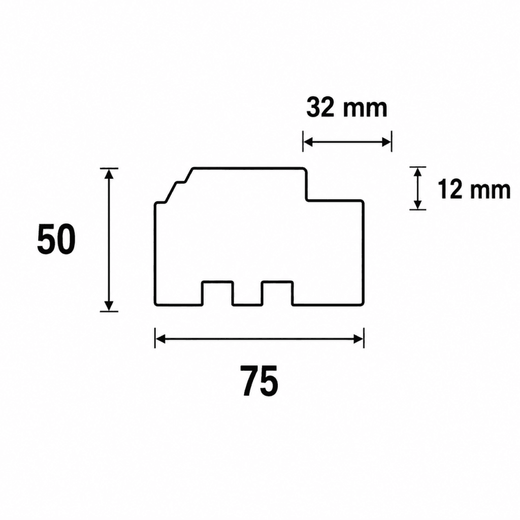 WPC Door Frame - HD/SDF-1 75X50 MM